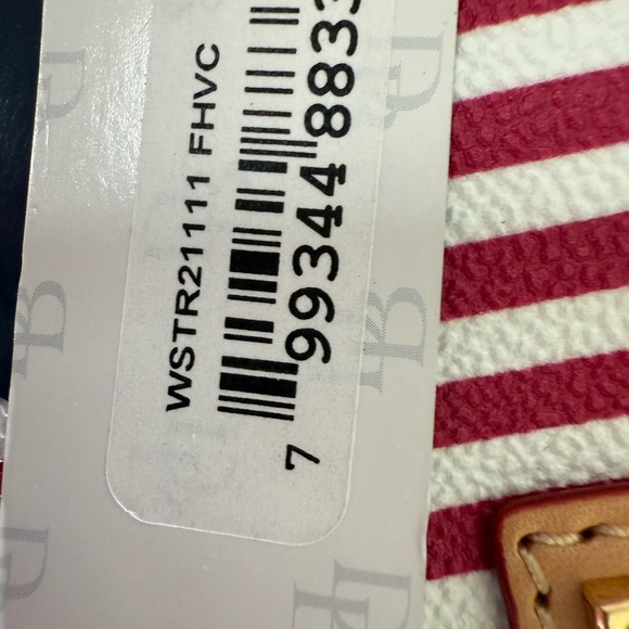 Dooney & Bourke Large Fuchsia Stripe Slim Wristlet Clutch NEW. 1159 - Picture 3 of 3